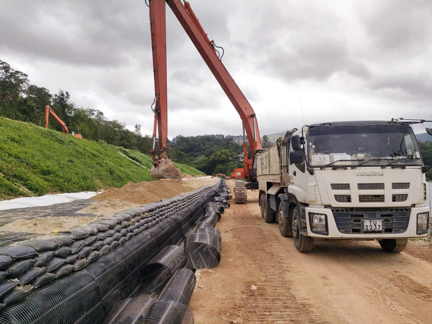 The subgrade level of the golf course is in progress