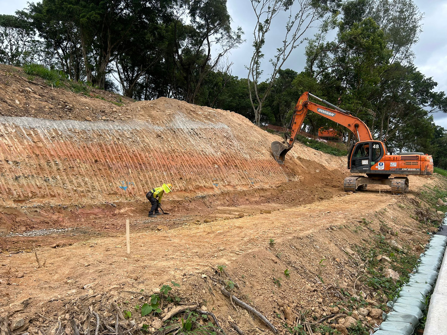 The subgrade level of the golf course is in progress