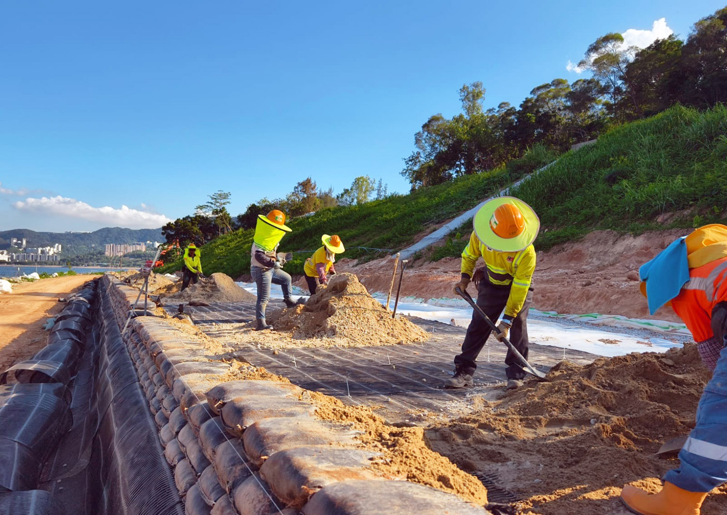 The subgrade level of the golf course is in progress